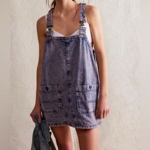 Free People Denim Overall Dress